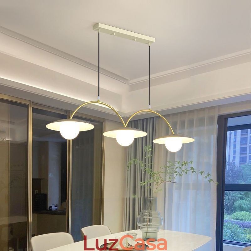 Luminária pendente nórdica criativa G9 em ferro forjado com ondas no teto