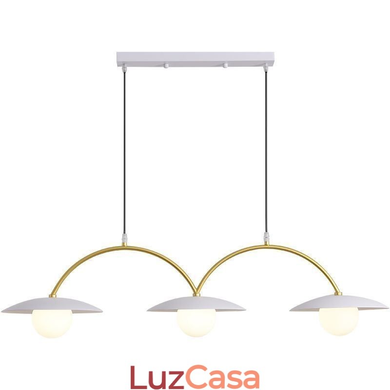 Luminária pendente nórdica criativa G9 em ferro forjado com ondas no teto