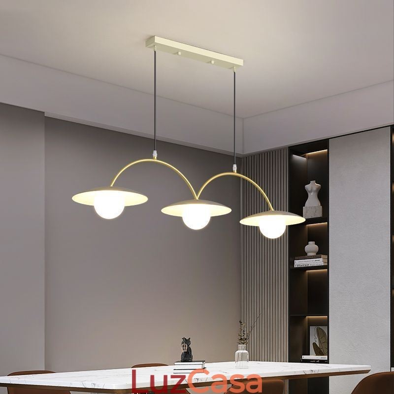 Luminária pendente nórdica criativa G9 em ferro forjado com ondas no teto