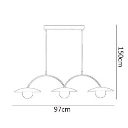 Luminária pendente nórdica criativa G9 em ferro forjado com ondas no teto