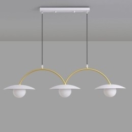 Luminária pendente nórdica criativa G9 em ferro forjado com ondas no teto