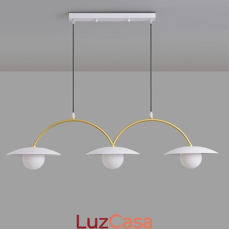 Luminária pendente nórdica criativa G9 em ferro forjado com ondas no teto