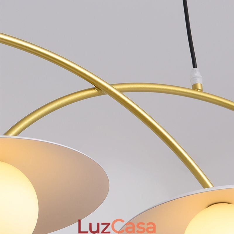 Luminária pendente nórdica criativa G9 em ferro forjado com ondas no teto