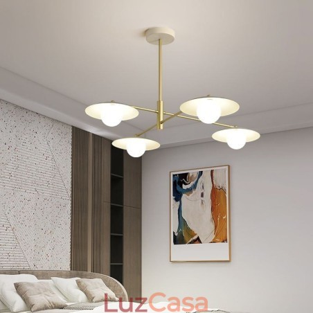 Luminária pendente nórdica criativa G9 em ferro forjado com disco de teto