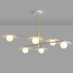 Luminária pendente nórdica criativa G9 em ferro forjado com disco de teto