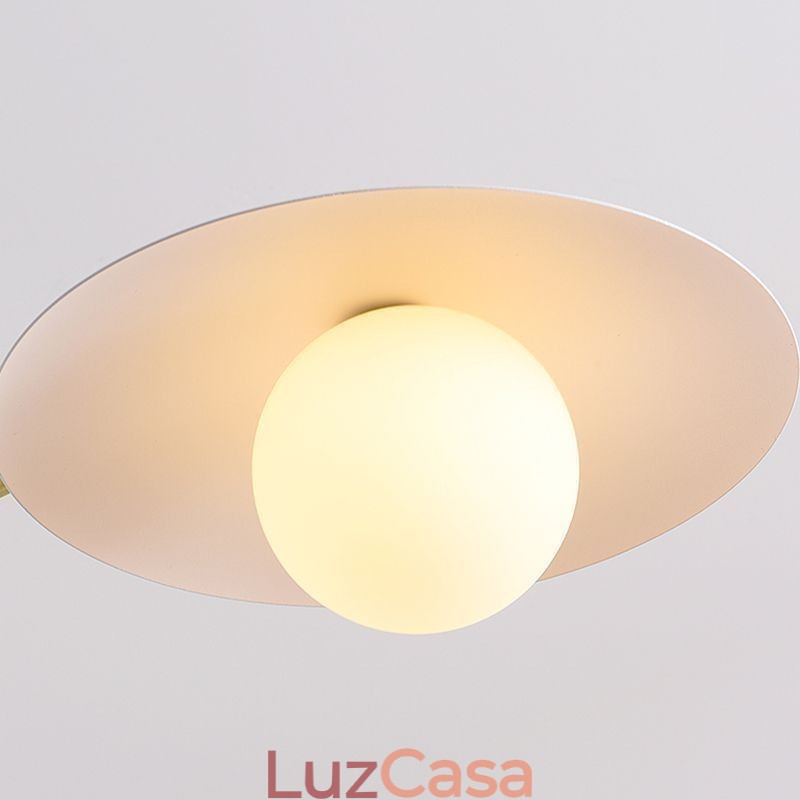 Luminária pendente nórdica criativa G9 em ferro forjado com disco de teto