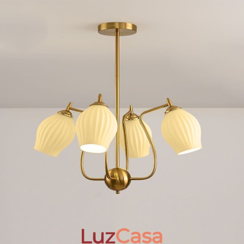 Luminária pendente nórdica criativa em ferro forjado, cobre, cor natural, estame, luminária de teto