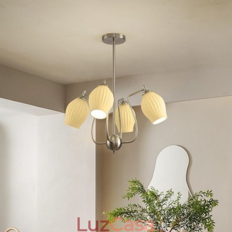 Luminária pendente nórdica criativa de ferro forjado, níquel areia, flor, estame, luz de teto Luminária pendente nórdica criativa de ferro forjado, níquel areia, flor, estame, luz de teto
