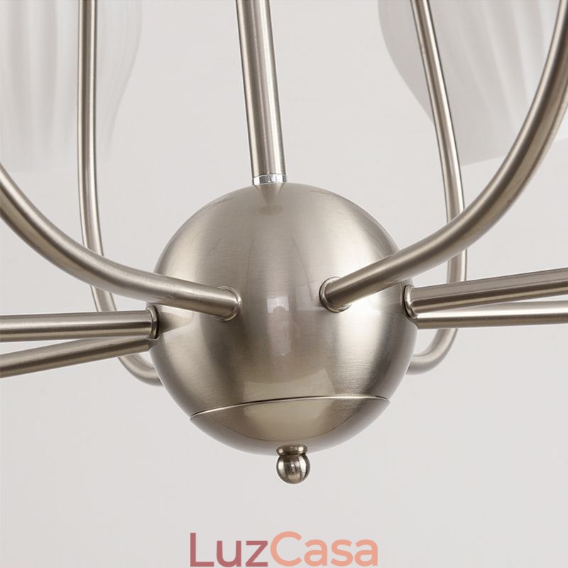 Luminária pendente nórdica criativa de ferro forjado, níquel areia, flor, estame, luz de teto