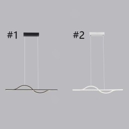 Luminária pendente elegante em alumínio com ondas artísticas, luminária de teto