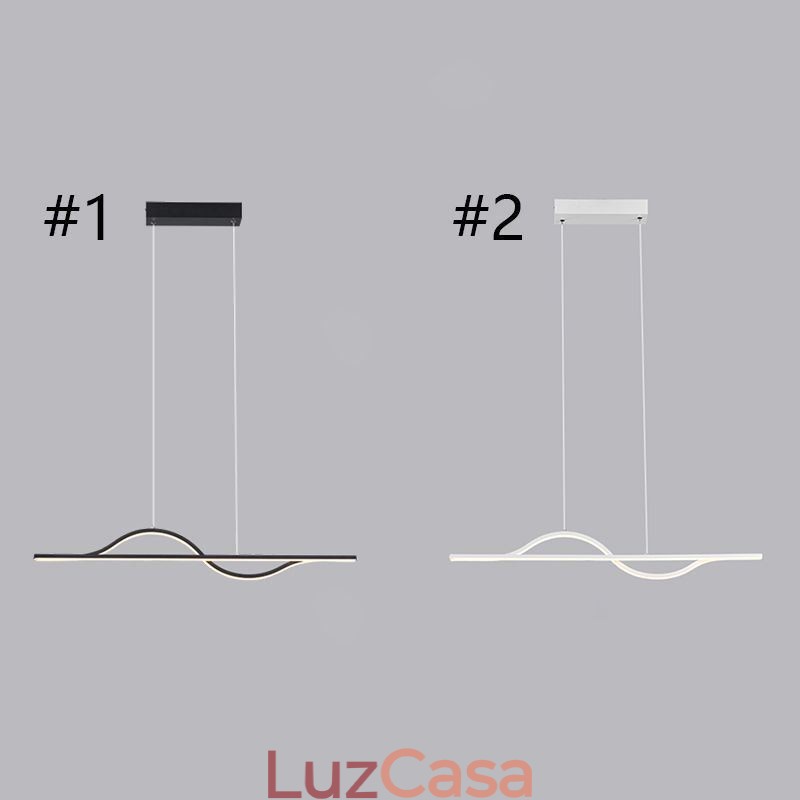 Luminária pendente elegante em alumínio com ondas artísticas, luminária de teto