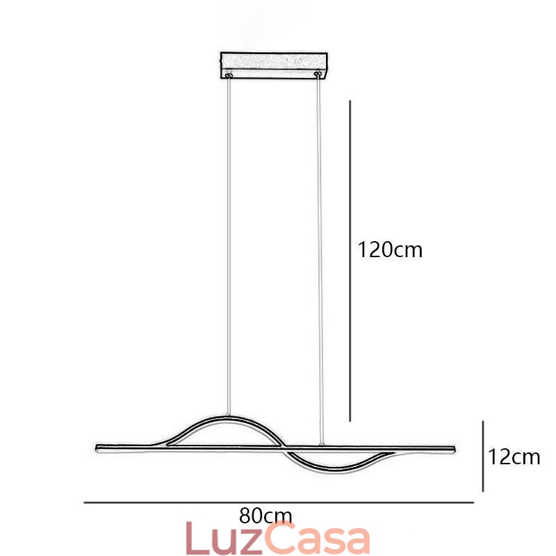 Luminária pendente elegante em alumínio com ondas artísticas, luminária de teto