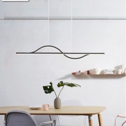 Luminária pendente elegante em alumínio com ondas artísticas, luminária de teto