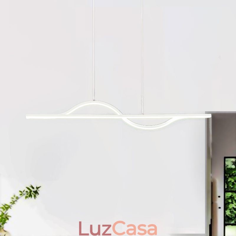 Luminária pendente elegante em alumínio com ondas artísticas, luminária de teto
