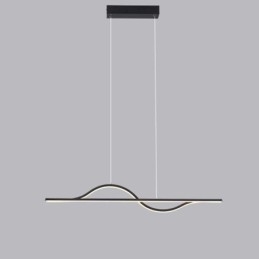 Luminária pendente elegante em alumínio com ondas artísticas, luminária de teto