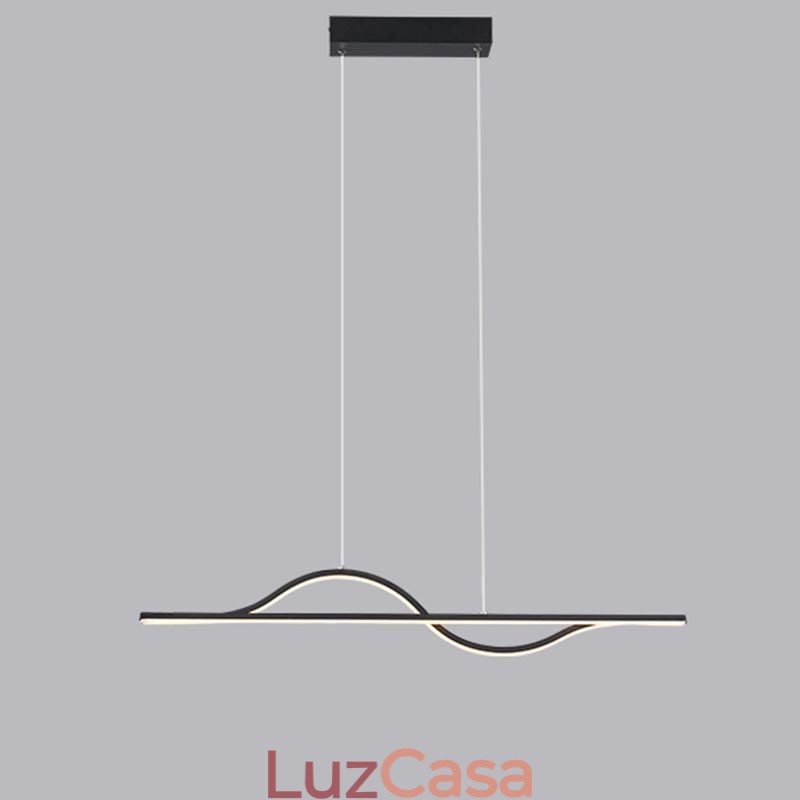 Luminária pendente elegante em alumínio com ondas artísticas, luminária de teto