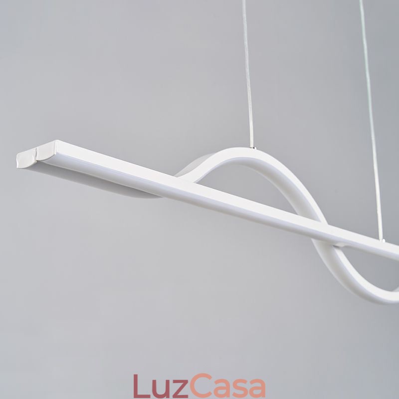 Luminária pendente elegante em alumínio com ondas artísticas, luminária de teto
