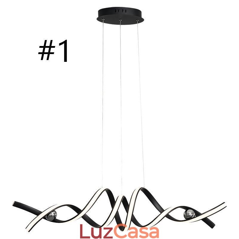 Luminária pendente minimalista em alumínio, arte em espiral minimalista, luminária de teto