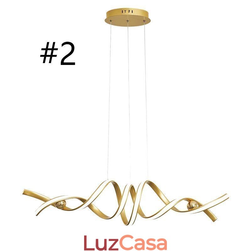 Luminária pendente minimalista em alumínio, arte em espiral minimalista, luminária de teto