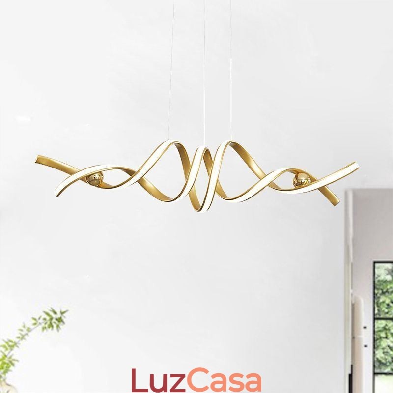 Luminária pendente minimalista em alumínio, arte em espiral minimalista, luminária de teto