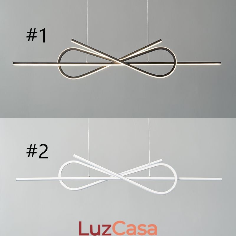 Luminária pendente simples em alumínio com laço de teto