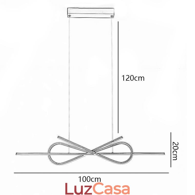 Luminária pendente simples em alumínio com laço de teto
