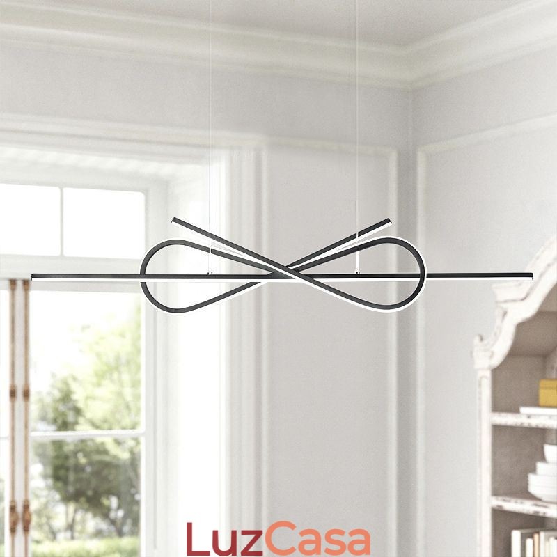 Luminária pendente simples em alumínio com laço de teto