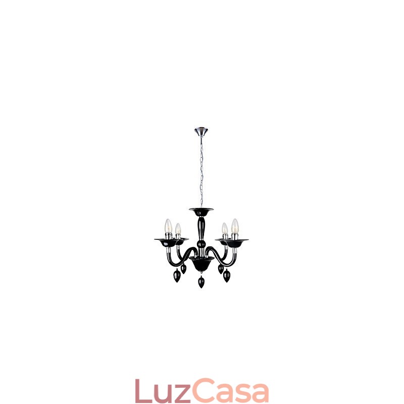 Lustre preto moderno com 4 luzes
