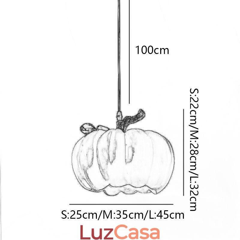 Luminária pendente japonesa retrô de abóbora, luzes criativas de teto