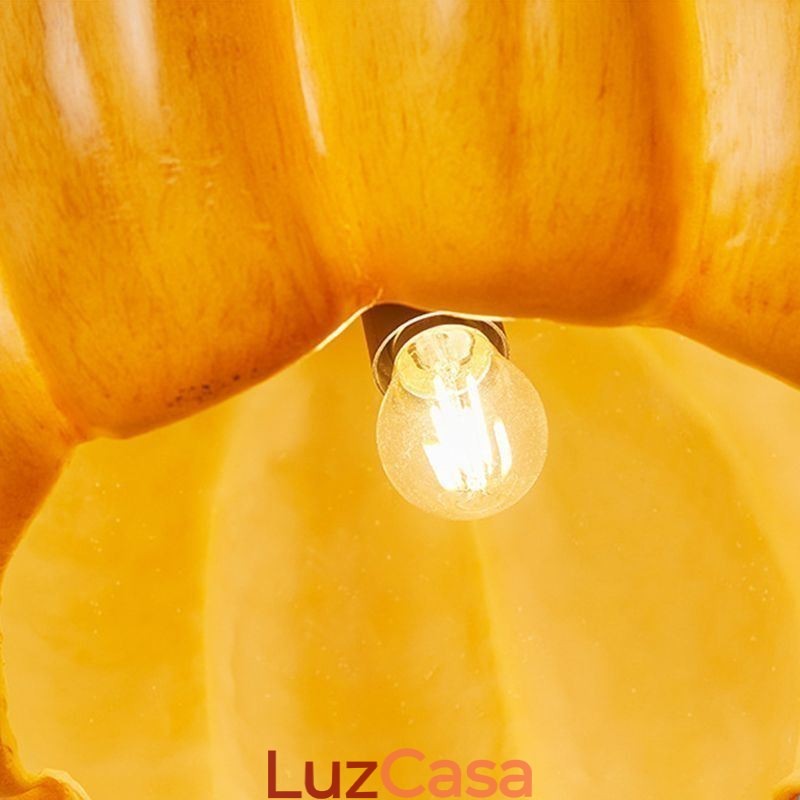 Luminária pendente japonesa retrô de abóbora, luzes criativas de teto