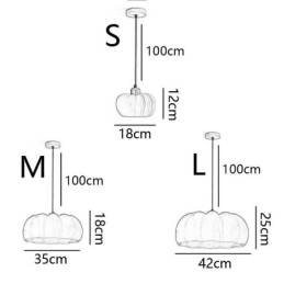 Luminária pendente de abóbora de cabeça única, luminária de teto retrô japonesa