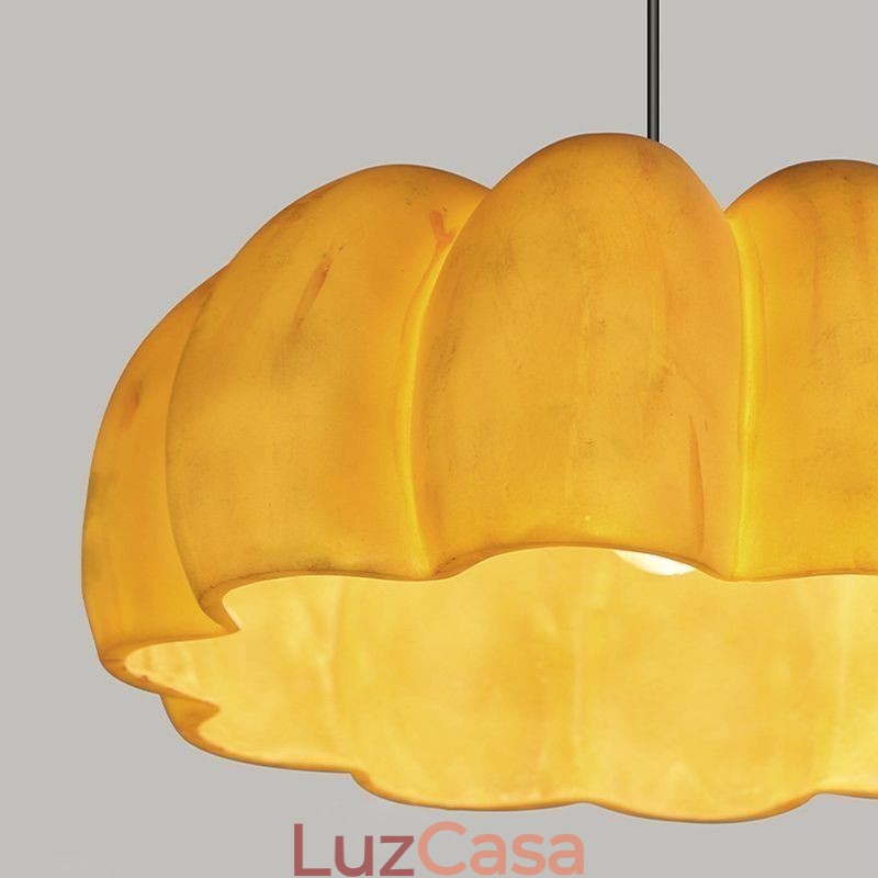 Luminária pendente de abóbora de cabeça única, luminária de teto retrô japonesa