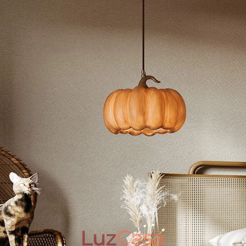 Luminária pendente criativa de abóbora japonesa retrô, luminária de teto