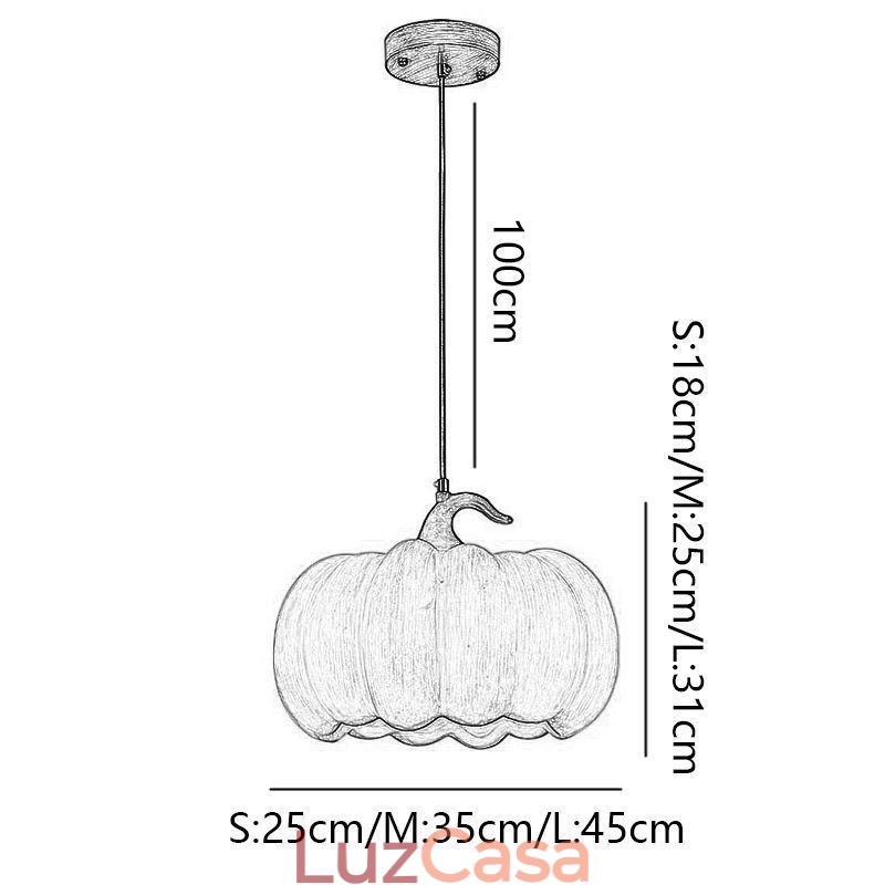 Luminária pendente criativa de abóbora japonesa retrô, luminária de teto