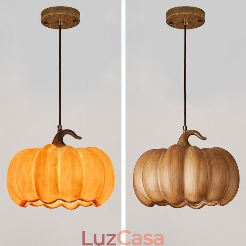 Luminária pendente criativa de abóbora japonesa retrô, luminária de teto