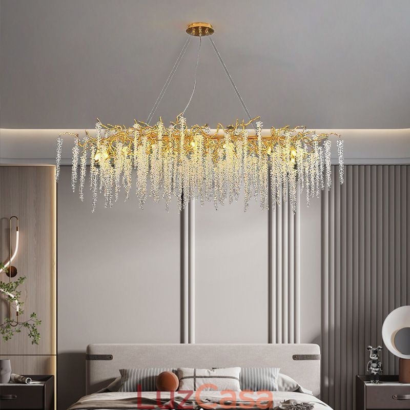 Lustre nórdico pendente Golden Branch G9 em vidro