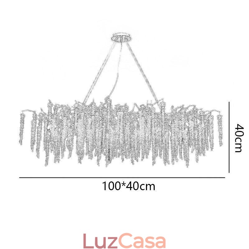 Lustre nórdico pendente Golden Branch G9 em vidro