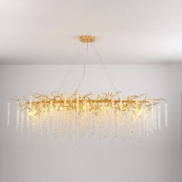 Lustre nórdico pendente Golden Branch G9 em vidro