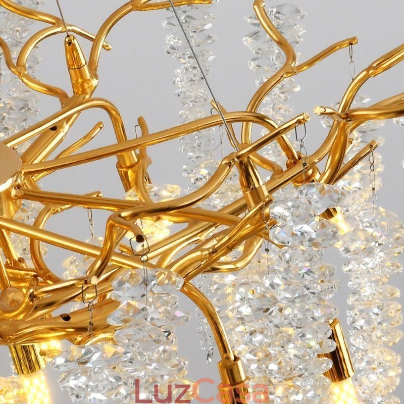 Lustre nórdico pendente Golden Branch G9 em vidro