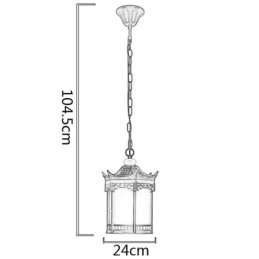 Luminária pendente chinesa para gazebo, hexagonal, à prova d'água, para áreas externas