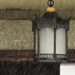 Luminária pendente chinesa para gazebo, hexagonal, à prova d'água, para áreas externas