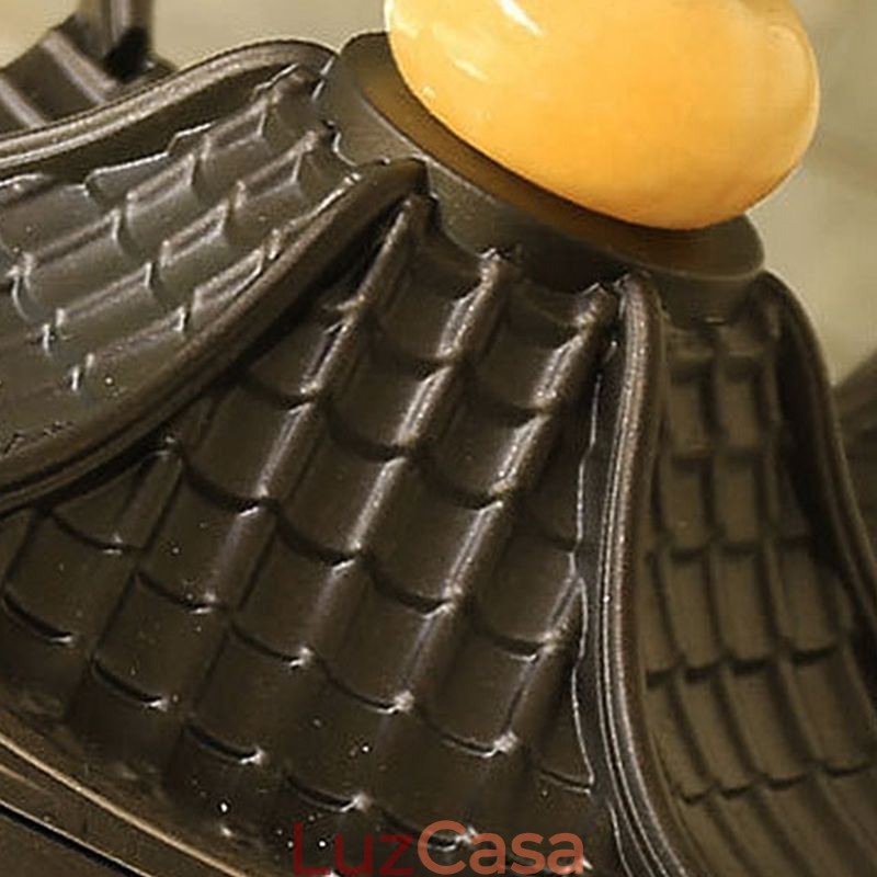 Luminária pendente chinesa para gazebo, hexagonal, à prova d'água, para áreas externas