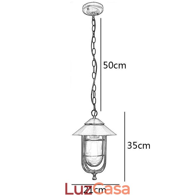 American Retro Outdoor Light Impermeável Birdgaiola Forma Pendente Luz Jardim