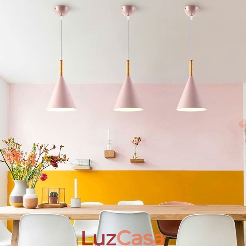 Luminária pendente nórdica Macaron Luminária pendente de cabeça única