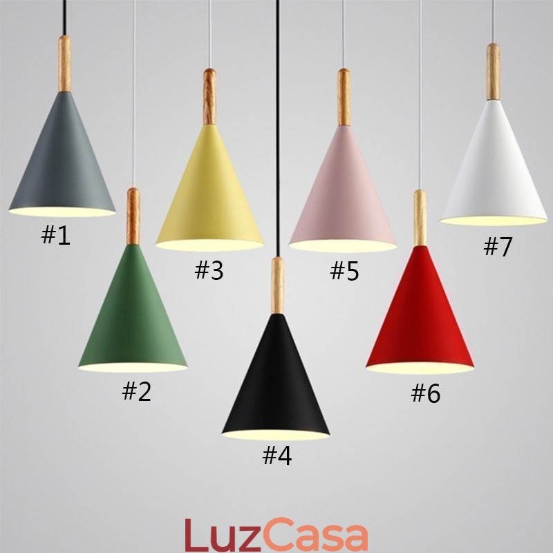 Luminária pendente nórdica Macaron Luminária pendente de cabeça única