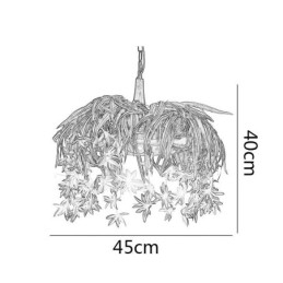 Luminária pendente estilo industrial, lustre decorado com plantas artificiais