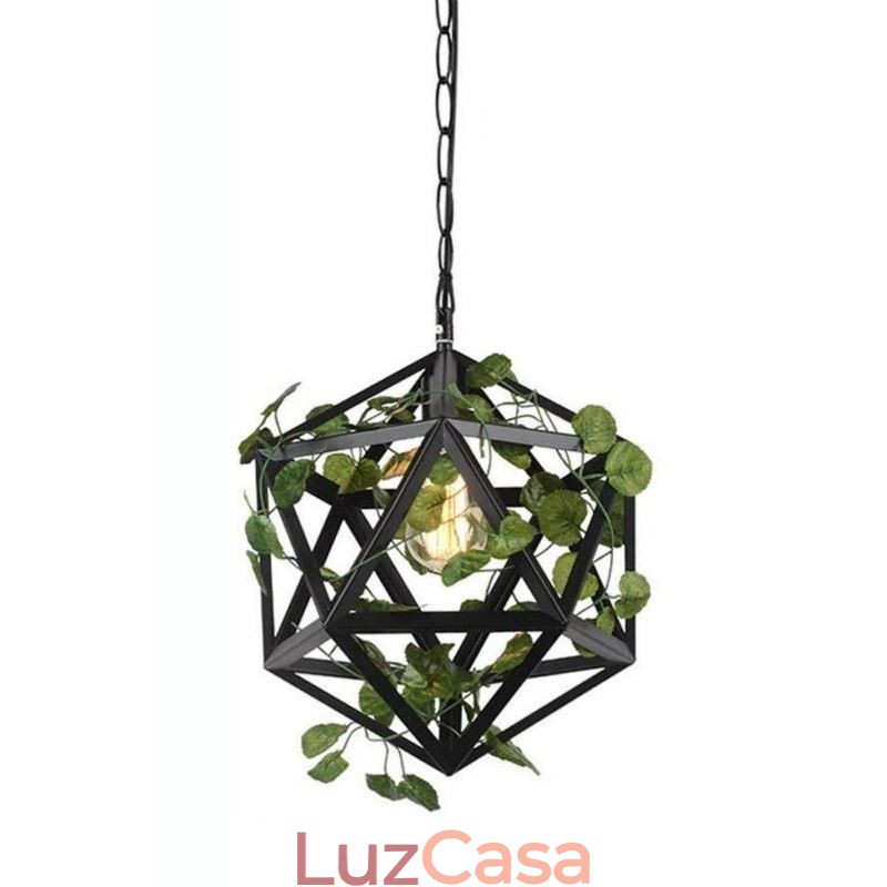 Luminária pendente industrial vintage em forma de gaiola de ferro