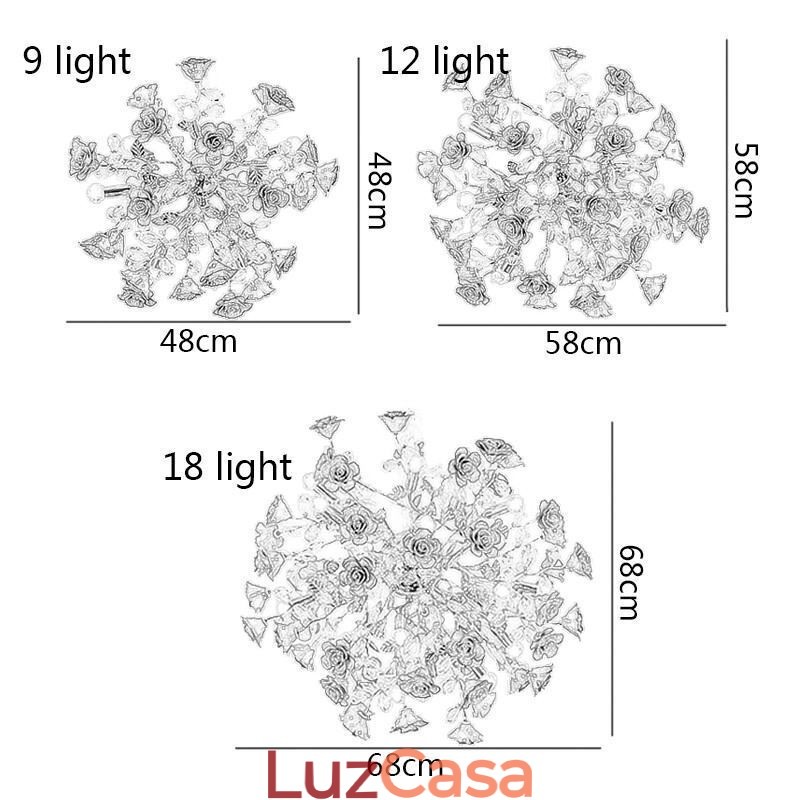 Lustre de cerâmica com pingente de luxo e flor vermelha