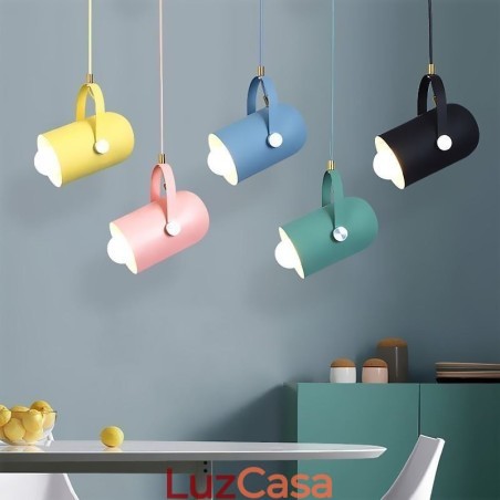 Luminária pendente nórdica colorida Macaron com cabeça única Luminária pendente nórdica colorida Macaron com cabeça única