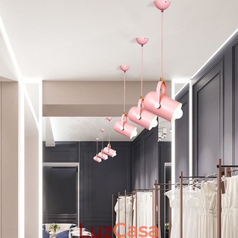 Luminária pendente nórdica colorida Macaron com cabeça única